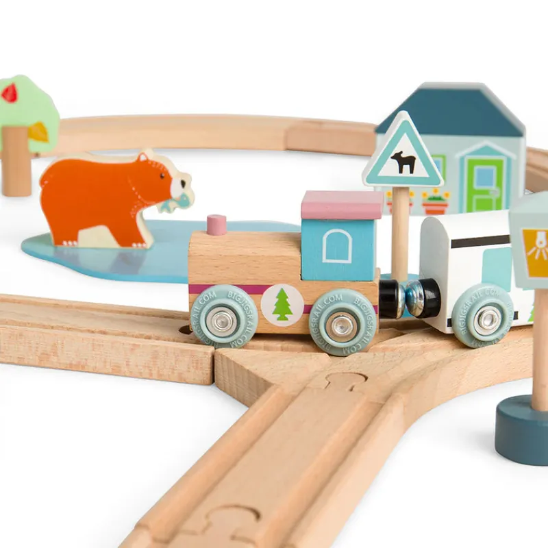 Bigjigs Toys Vehicles / Cars / Trucks|Cars / Trains / Planes^Scandi Wooden Train Set