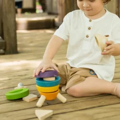 Plan Toys Wooden Puzzles|Early Learning^Stacking Rocket Shape Sorter