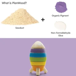 Plan Toys Wooden Puzzles|Early Learning^Stacking Rocket Shape Sorter