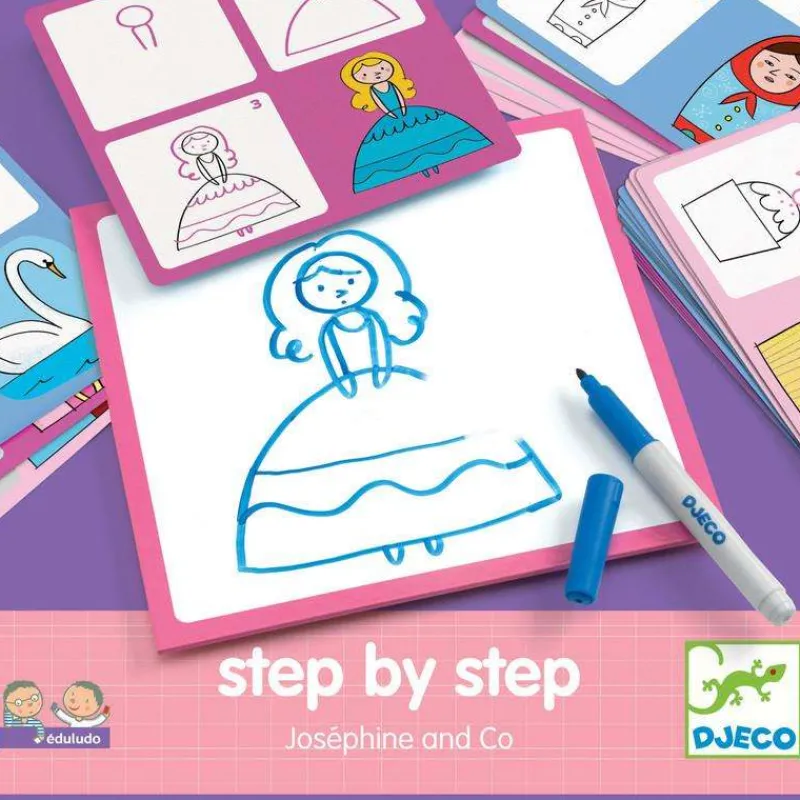 Djeco Art / Craft|Age 5 & 6^Step by Step Drawing Kit (Age 4+)