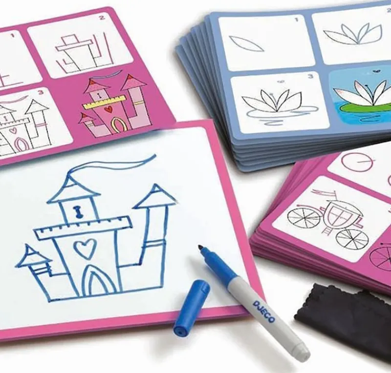 Djeco Art / Craft|Age 5 & 6^Step by Step Drawing Kit (Age 4+)
