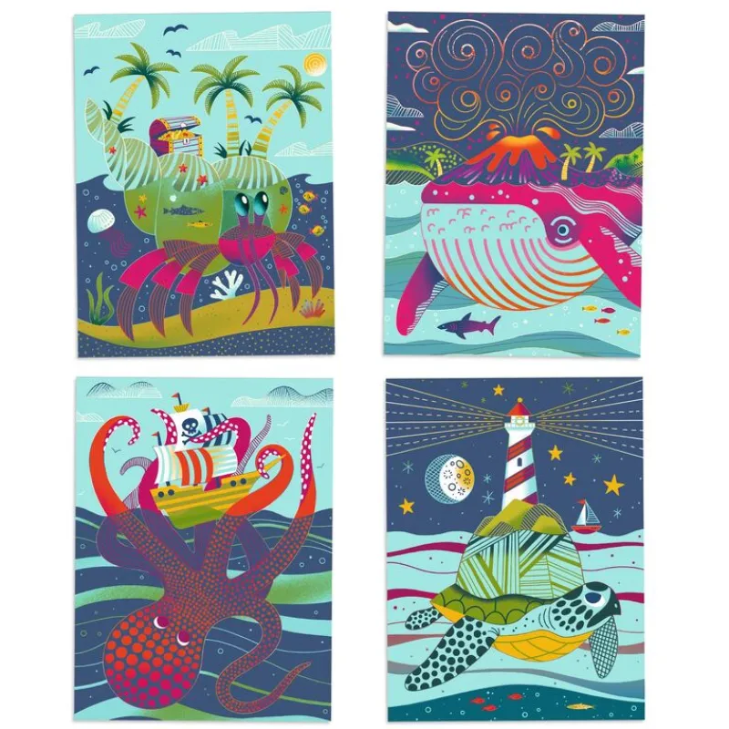 Djeco Age 9 & 10|Age 7 & 8^Topsy-Turvy Scratch Cards
