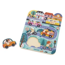 Janod Wooden Puzzles|Age 2^Town Peg Puzzle