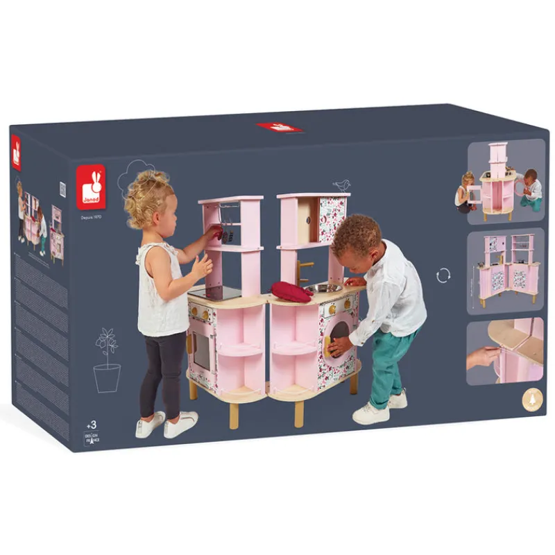 Janod Role Play|Kitchen / Play Food^Twist Kitchen (Folding, Double-Sided)