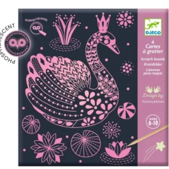 Djeco Art / Craft|Age 9 & 10^Wonderful World Scratch Cards (glow-in-the-dark)