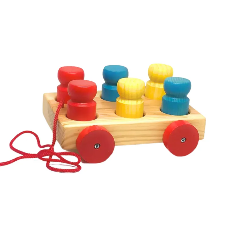 Toby Toys Wooden Blocks|Early Learning^Wooden Omnibus Pull-Along