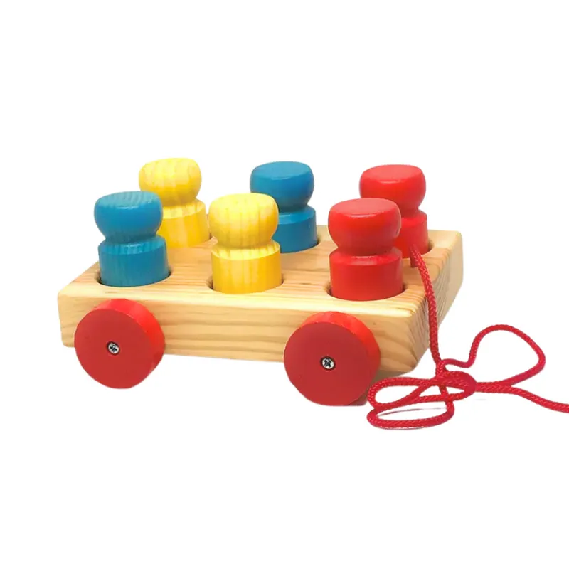Toby Toys Wooden Blocks|Early Learning^Wooden Omnibus Pull-Along