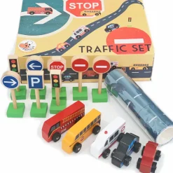 Egmont Toys Wooden Vehicles|Vehicles / Cars / Trucks^Wooden Traffic Set with Road Tape