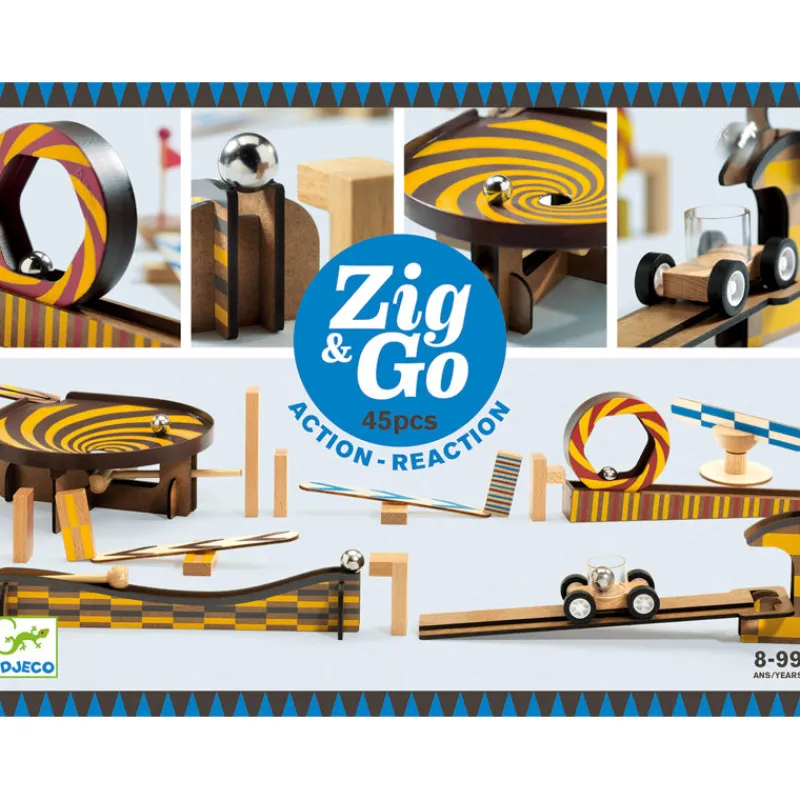 Djeco Wooden Blocks|Stem Toys^Zig & Go Action Reaction Set - 45 pcs